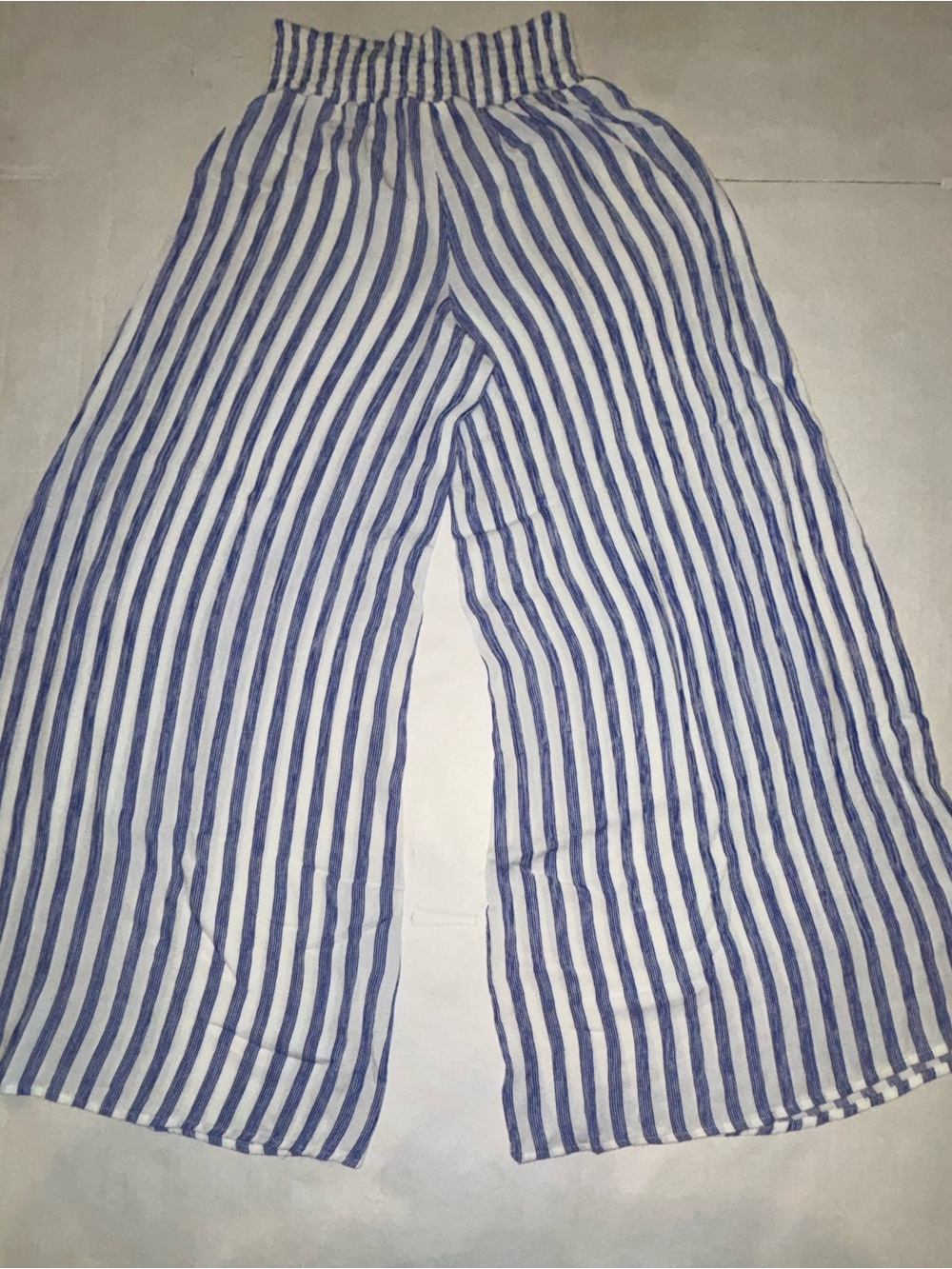 Forever 21 Blue and White Striped Wide-Leg Kids Pants